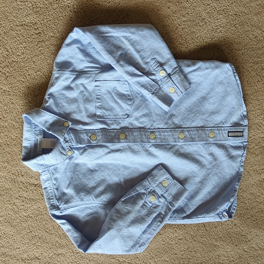 Janie and Jack Brushed Twill Shirt - 5T, light blue